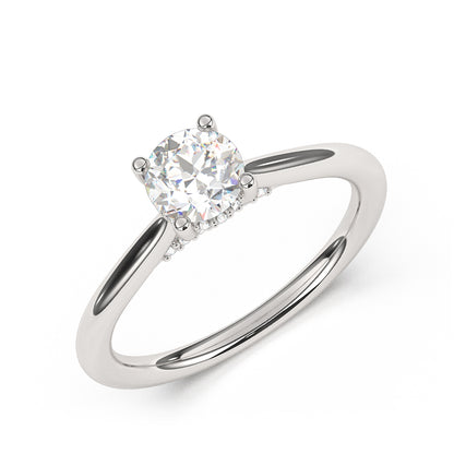 Goldman 7/8 ct. tw. Diamond Hidden Halo Engagement Ring in 14K White Gold front view