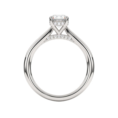 Goldman 7/8 ct. tw. Diamond Hidden Halo Engagement Ring in 14K White Gold close-up detail