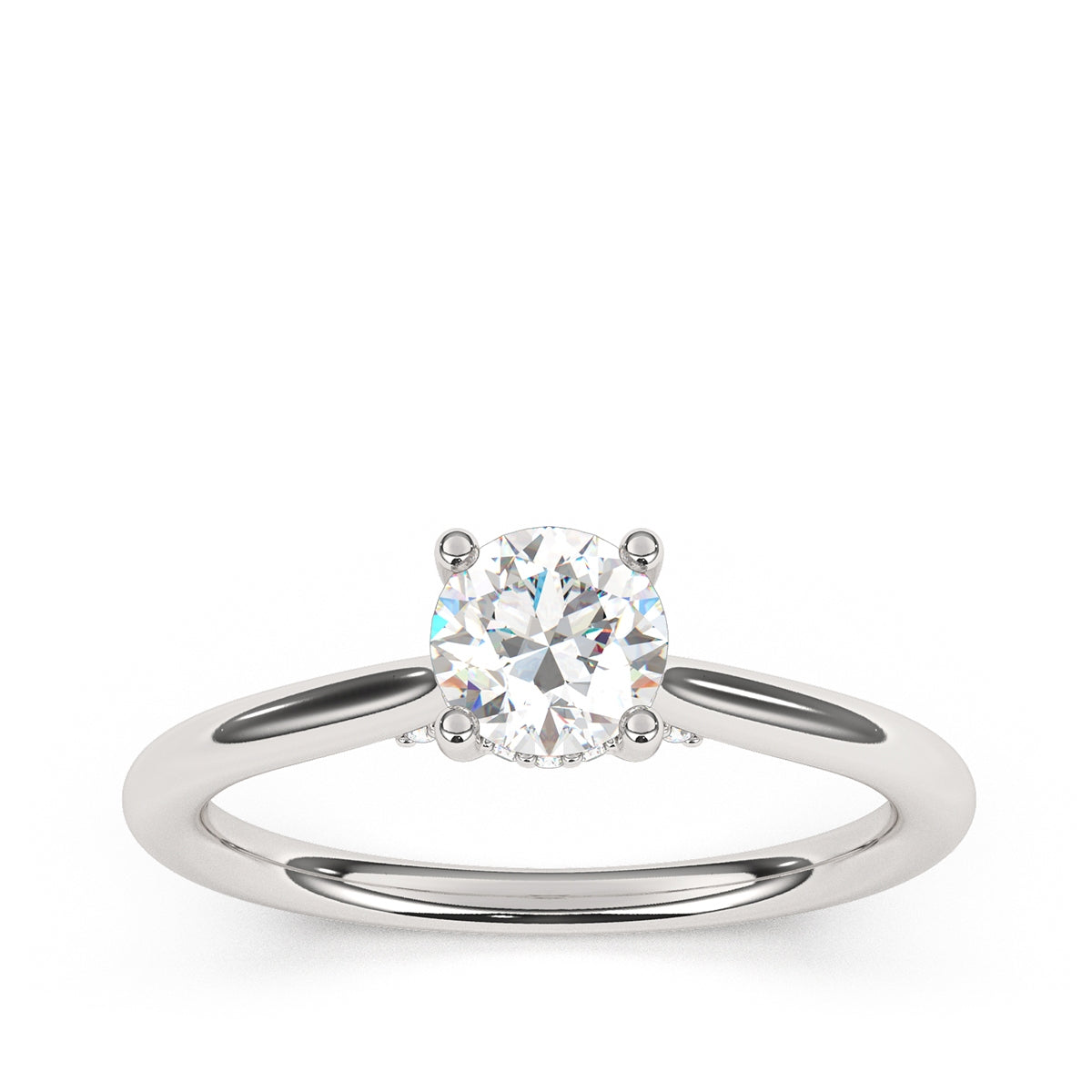 Goldman 7/8 ct. tw. Diamond Hidden Halo Engagement Ring in 14K White Gold