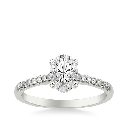 Goldman 9/10 ct. tw. Oval Diamond Hidden Halo Engagement Ring in 14K White Gold