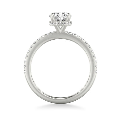 Goldman 1-1/4 ct. tw. Diamond Hidden Halo Engagement Ring in 14K White Gold close-up detail