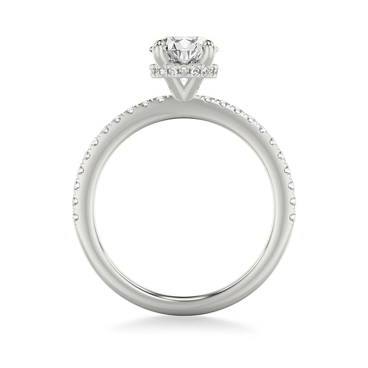 Goldman 1-1/4 ct. tw. Diamond Hidden Halo Engagement Ring in 14K White Gold close-up detail