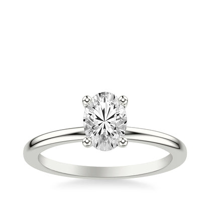 Goldman 1-1/10 ct. tw. Oval Diamond Hidden Halo Engagement Ring in 14K White Gold