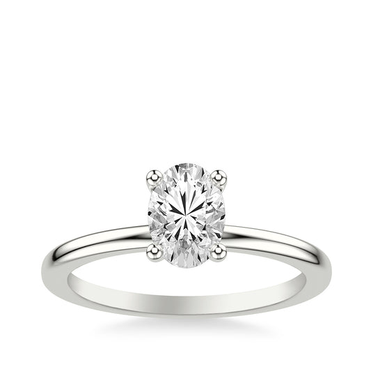 Goldman 1-1/10 ct. tw. Oval Diamond Hidden Halo Engagement Ring in 14K White Gold