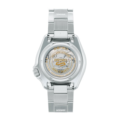 Seiko Men's 5 Sports Custom Campaign Automatic Stainless Steel Watch with Black Dial front view