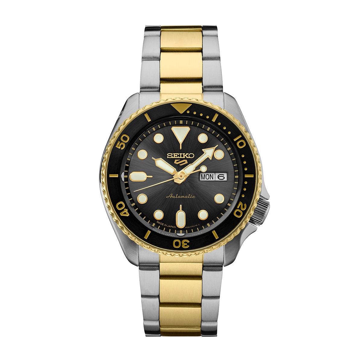 Seiko Men's 5 Sports U.S. Special Creation Automatic White & Gold-Tone Stainless Steel Watch with Gray Dial