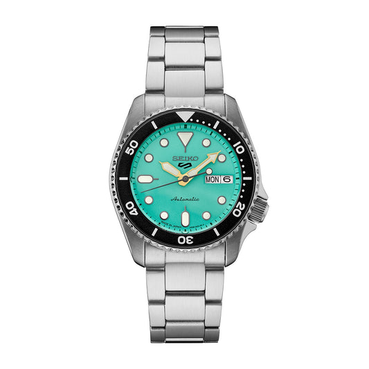 Seiko Men's 5 Sports SKX Series Automatic Stainless Steel Watch with Blue Dial & Black Bezel