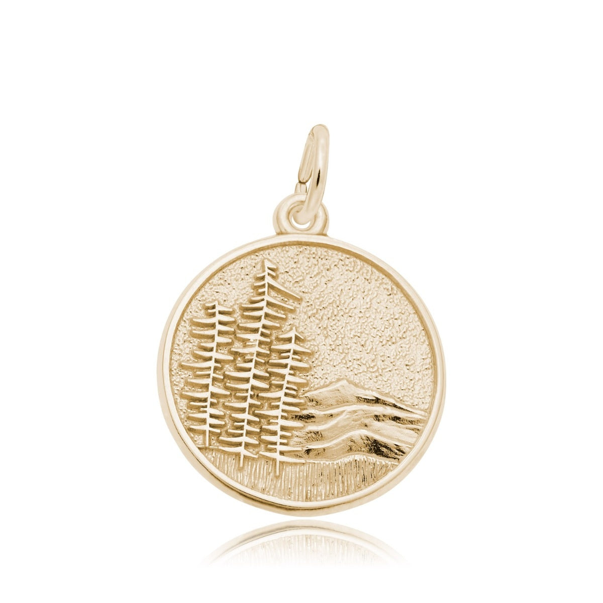 Mountain Scene Charm in 14K Yellow Gold