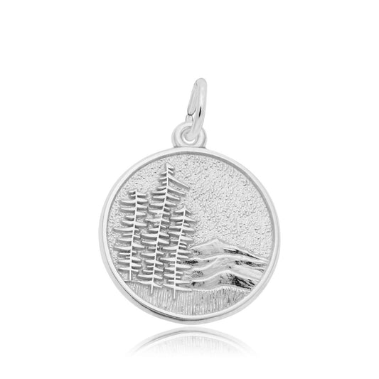 Mountain Scene Charm in Sterling Silver