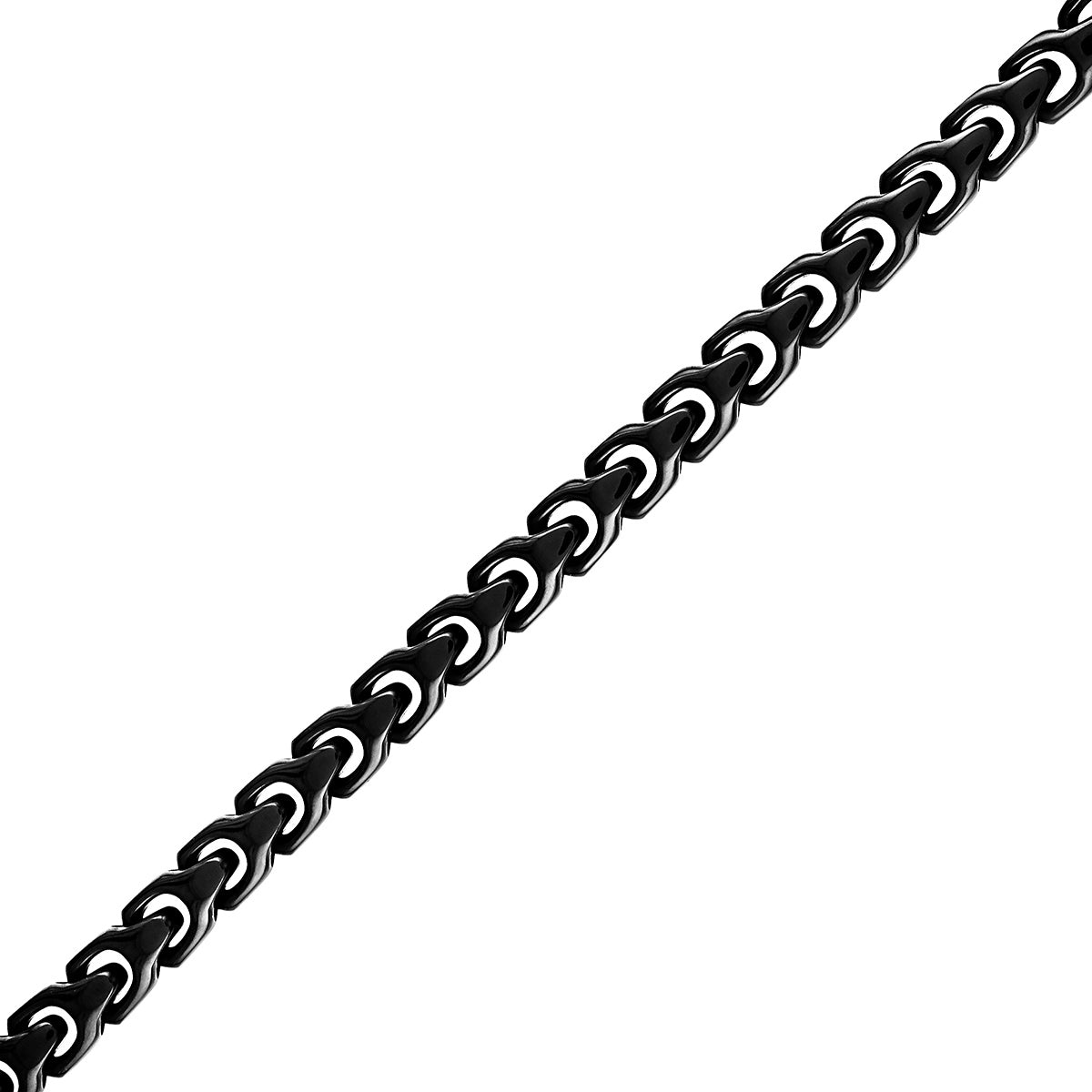Bulova Men's 10mm 8.5-inch Link Bracelet in Black Ion Plated Stainless Steel front view