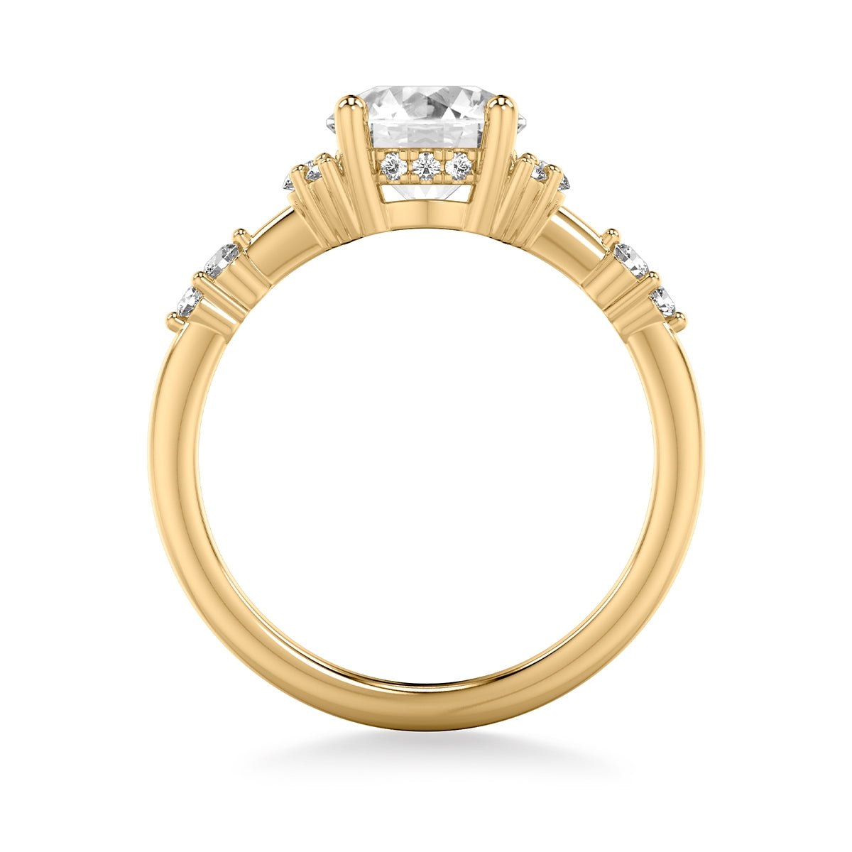 Goldman 1/5 ct. tw. Diamond Round Semi-Mount Engagement Ring in 14K Yellow Gold close-up detail