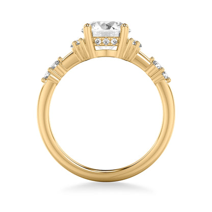 Goldman 1/5 ct. tw. Diamond Round Semi-Mount Engagement Ring in 14K Yellow Gold close-up detail