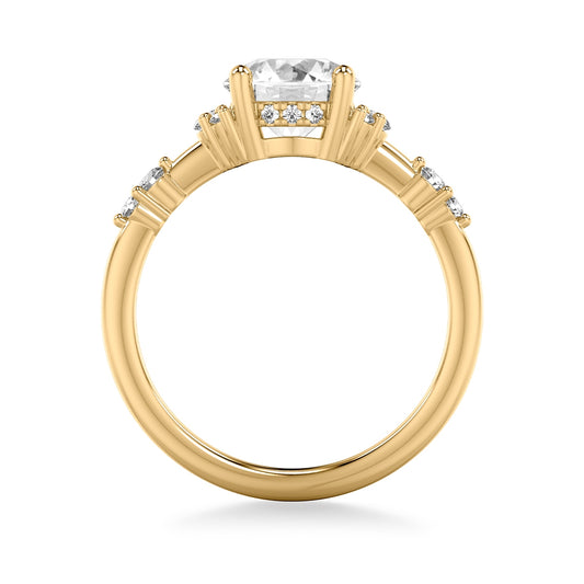 Goldman 1/5 ct. tw. Diamond Round Semi-Mount Engagement Ring in 14K Yellow Gold close-up detail