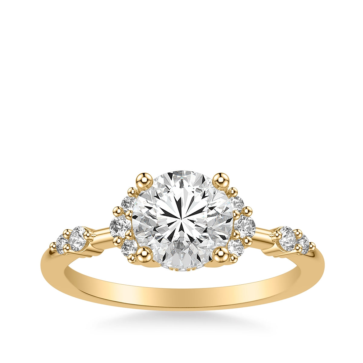 Goldman 1/5 ct. tw. Diamond Round Semi-Mount Engagement Ring in 14K Yellow Gold