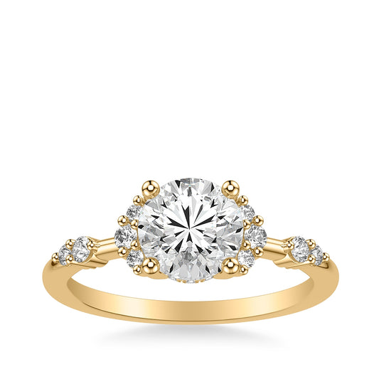 Goldman 1/5 ct. tw. Diamond Round Semi-Mount Engagement Ring in 14K Yellow Gold