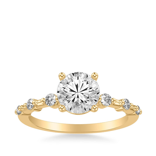 Goldman Diamond Accent Round Semi-Mount Engagement Ring in 14K Yellow Gold