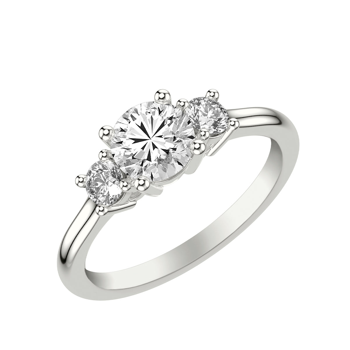 Goldman 1/3 ct. tw. Diamond Round Semi-Mount Engagement Ring in 14K White Gold front view