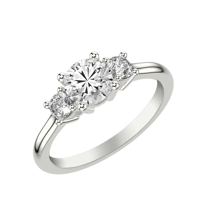 Goldman 1/3 ct. tw. Diamond Round Semi-Mount Engagement Ring in 14K White Gold front view