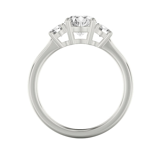 Goldman 1/3 ct. tw. Diamond Round Semi-Mount Engagement Ring in 14K White Gold close-up detail