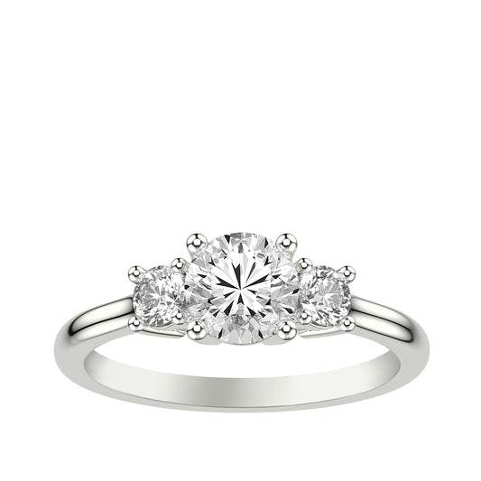 Goldman 1/3 ct. tw. Diamond Round Semi-Mount Engagement Ring in 14K White Gold