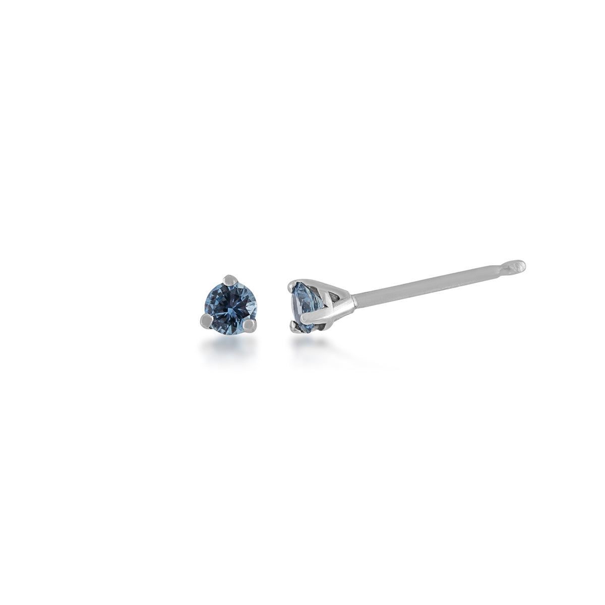 2.5mm Yogo Sapphire Martini Set Earrings in 14K White Gold
