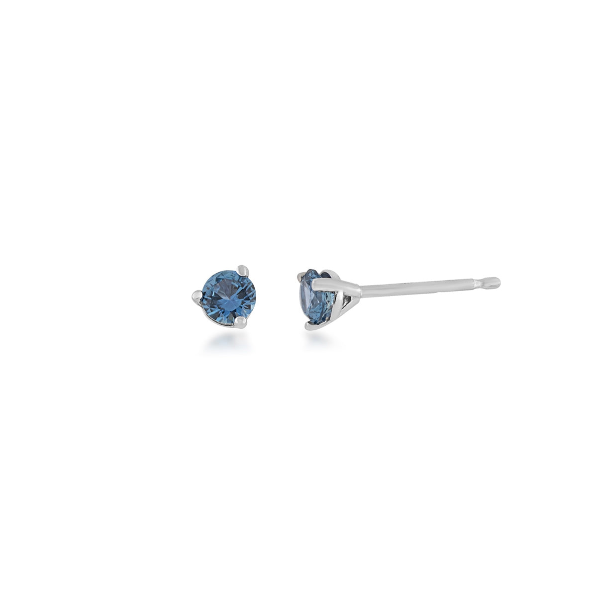 3.2mm Yogo Sapphire Martini Set Earrings in 14K White Gold