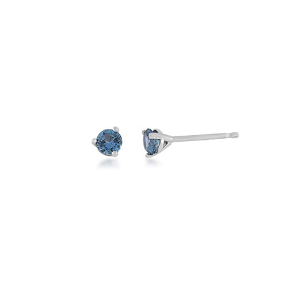 3.2mm Yogo Sapphire Martini Set Earrings in 14K White Gold