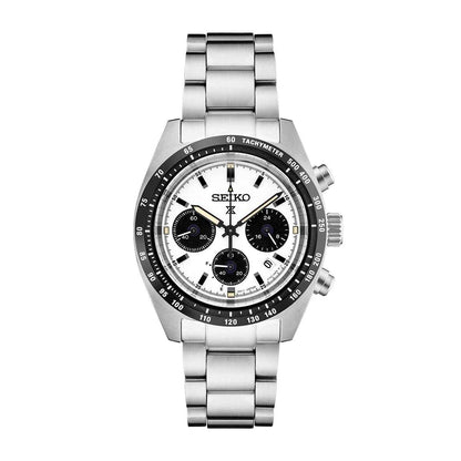 Seiko Men's Speedtimer Solar Stainless Steel Watch with White Dial (2)