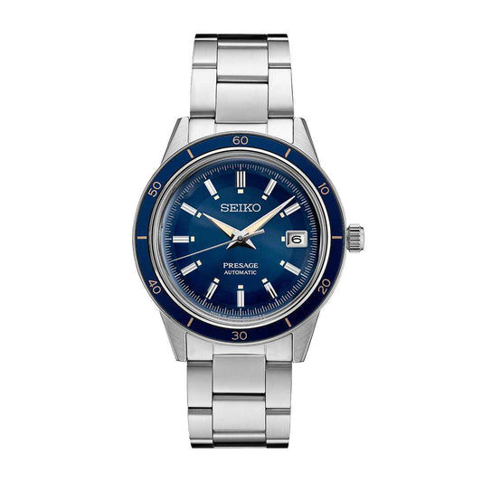 Seiko Men's Presage Automatic Stainless Steel Watch with Blue Dial