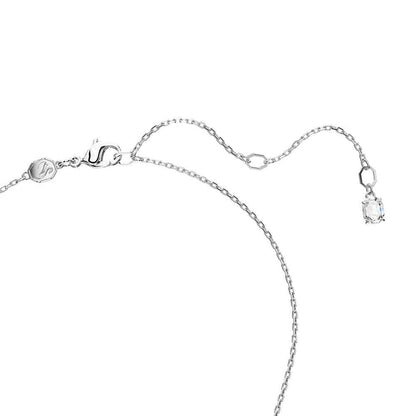 Swarovski Mesmera Multi-Shape Pink & White Crystal Necklace in White Rhodium Plating front view