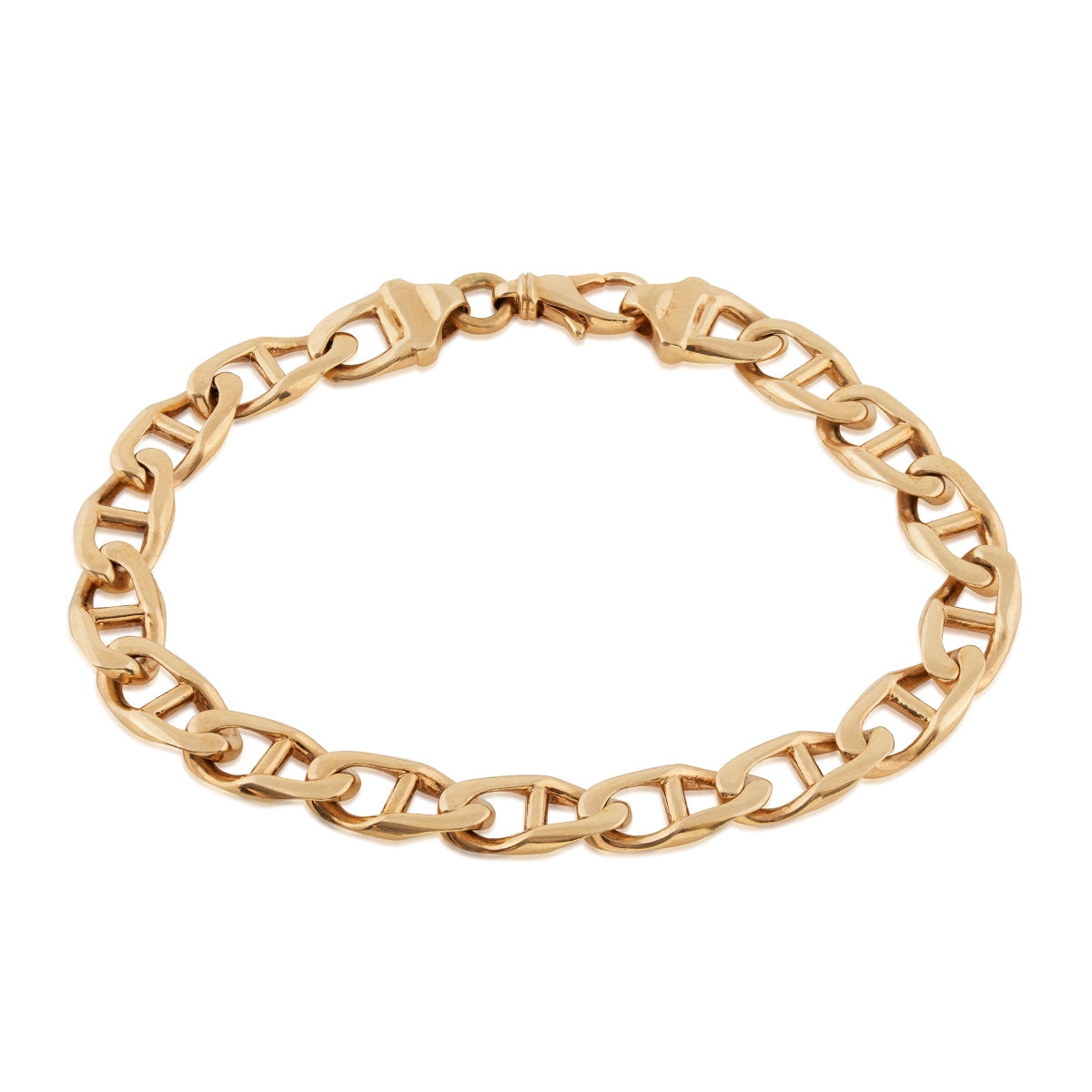 8.4mm 8.5-inch Solid Mariner Link Bracelet in 10K Yellow Gold
