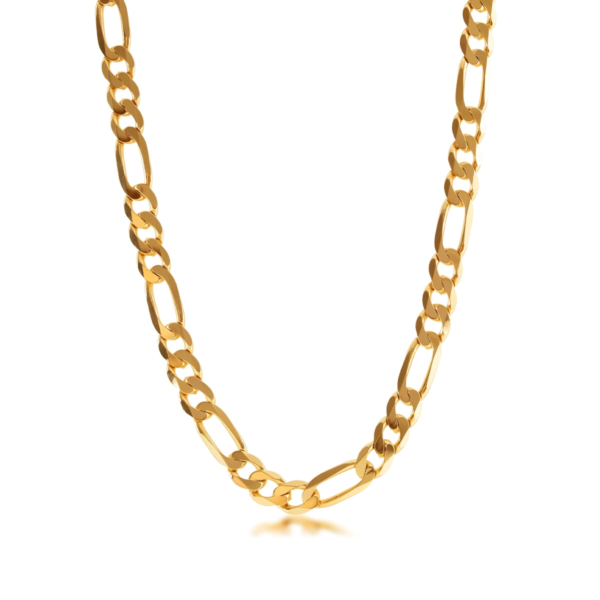 6.9mm 24-inch Solid Figaro Chain in 14K Yellow Gold