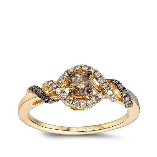 Le Vian 5/8 ct. tw. Round Chocolate & Nude Diamond Twist Ring in 14K Honey Gold