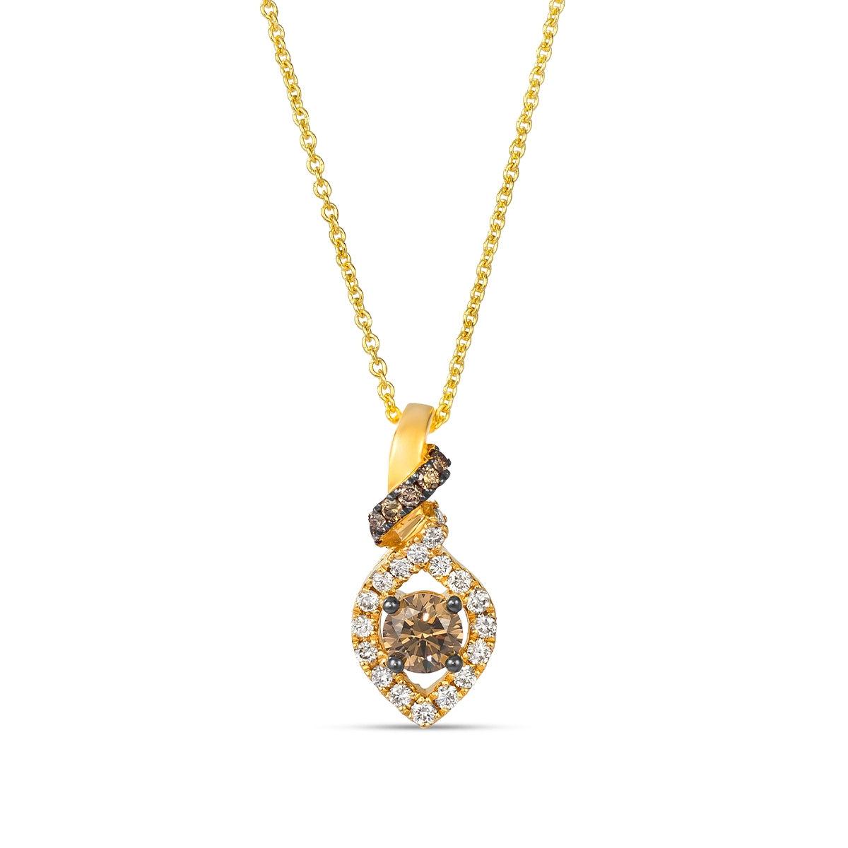 Le Vian 1/2 ct. tw. Chocolate & Nude Diamond Twist Pendant in 14K Honey Gold