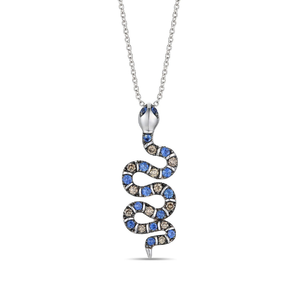 Le Vian Blueberry Sapphire & 1/4 ct. tw. Chocolate Diamond Snake Pendant in 14K Vanilla Gold