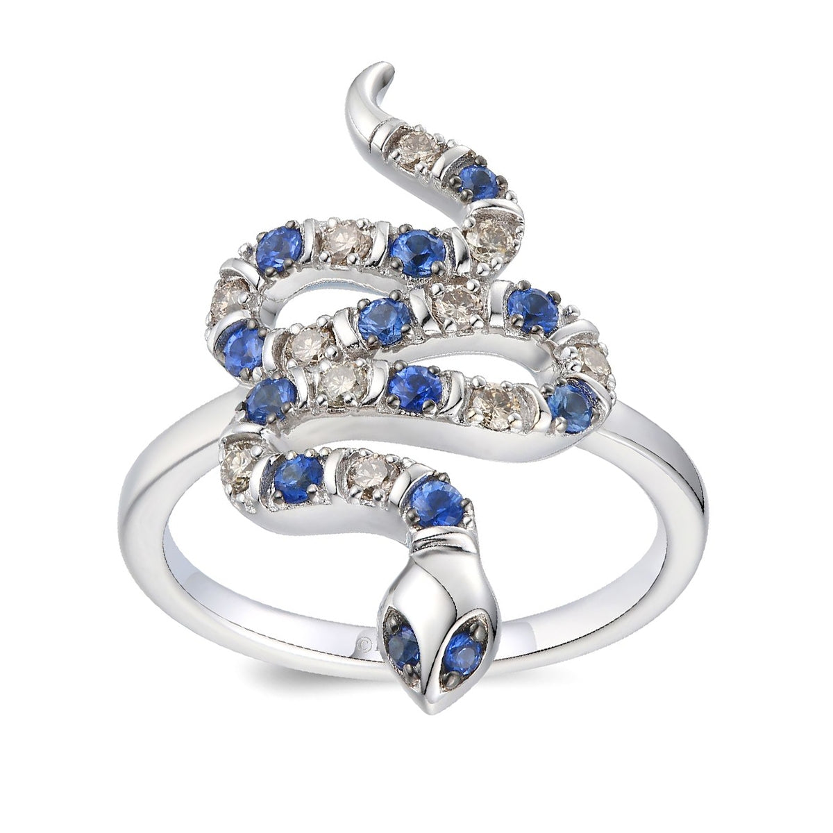 Le Vian Blueberry Sapphire & 1/4 ct. tw. Chocolate Diamond Snake Ring in 14K Vanilla Gold
