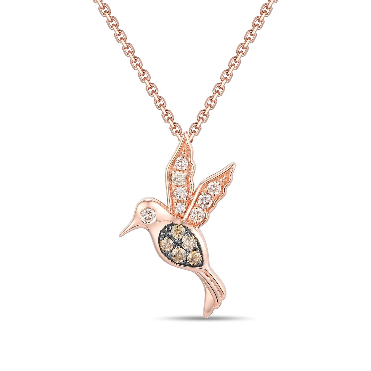 Le Vian 1/4 ct. tw. Chocolate & Nude Diamond Hummingbird Pendant in 14K Strawberry Gold