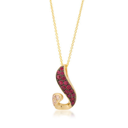Le Vian Passion Ruby & 1/6 ct. tw. Nude Diamond Teardrop Pendant in 14K Honey Gold