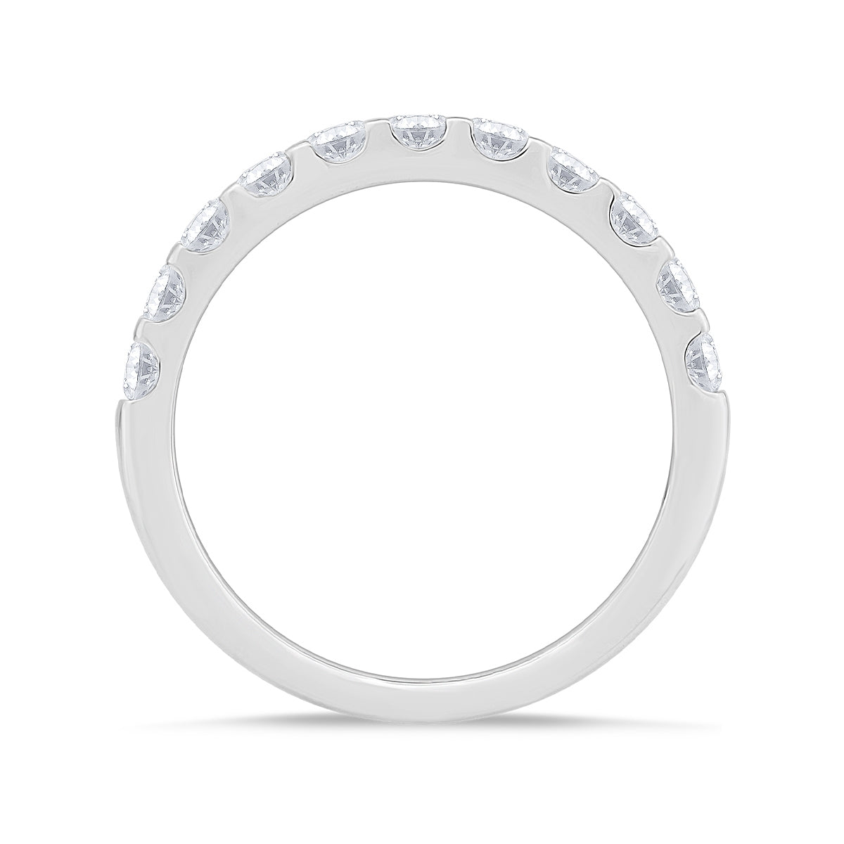 3/4 ct. tw. 11-Stone Diamond Anniversary Ring in 14K White Gold front view