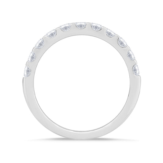 3/4 ct. tw. 11-Stone Diamond Anniversary Ring in 14K White Gold front view