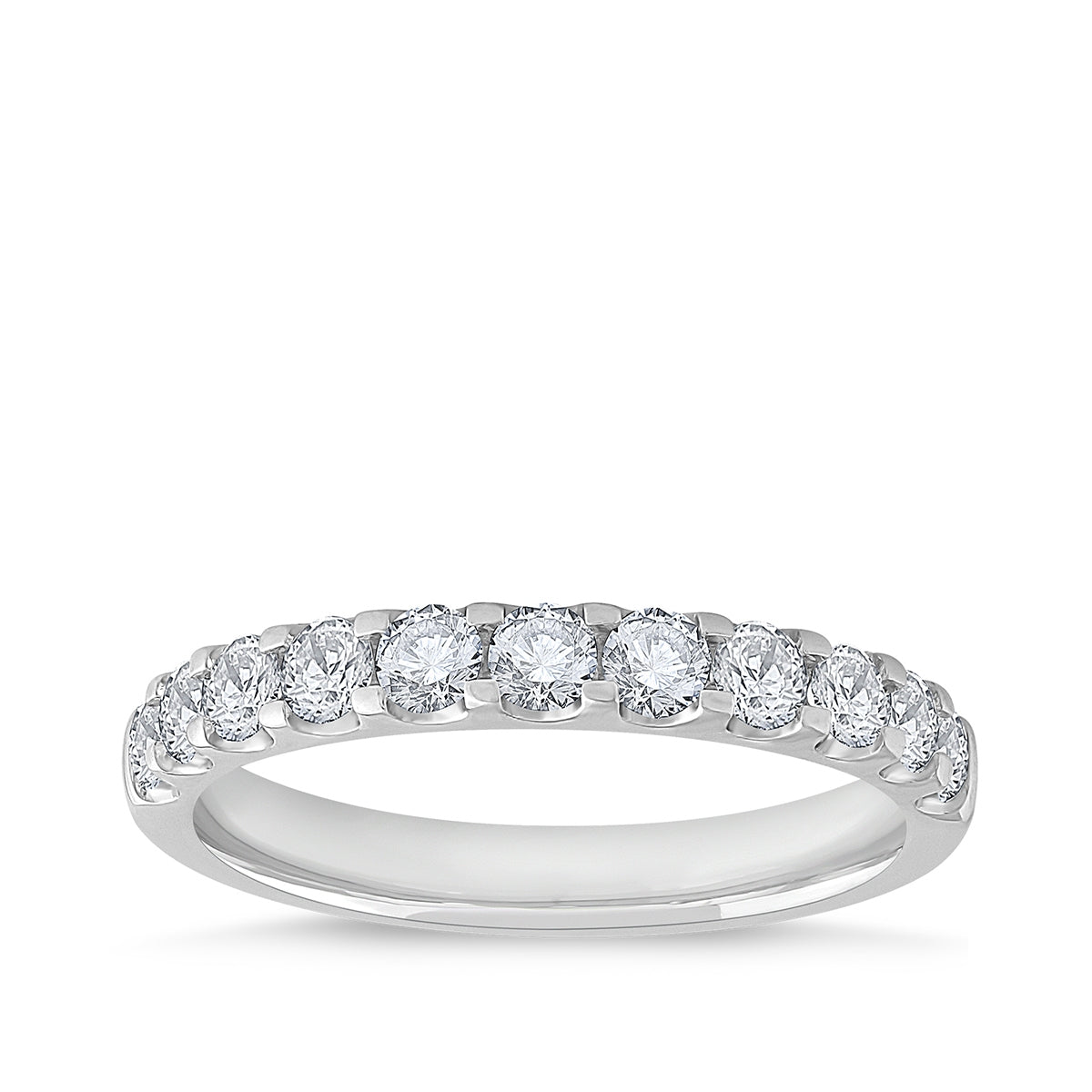 3/4 ct. tw. 11-Stone Diamond Anniversary Ring in 14K White Gold
