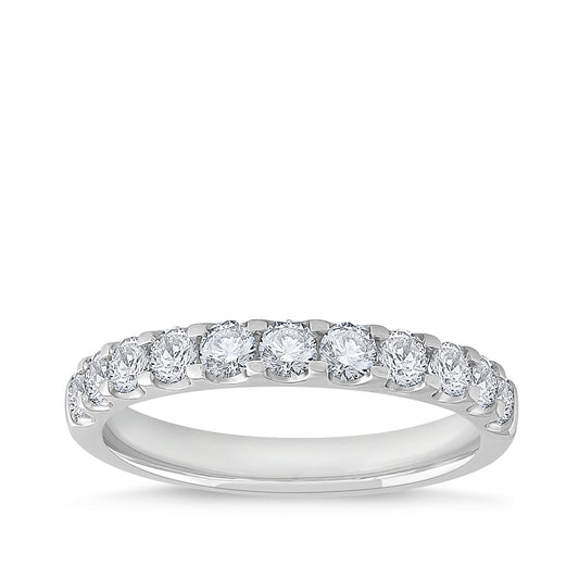 3/4 ct. tw. 11-Stone Diamond Anniversary Ring in 14K White Gold