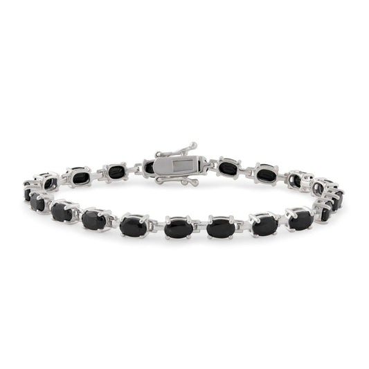 Genuine Sapphire 7.25-inch Tennis Bracelet in Sterling Silver