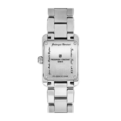 Frederique Constant Ladies' Carree Quartz Stainless Steel Watch with Silver Dial front view