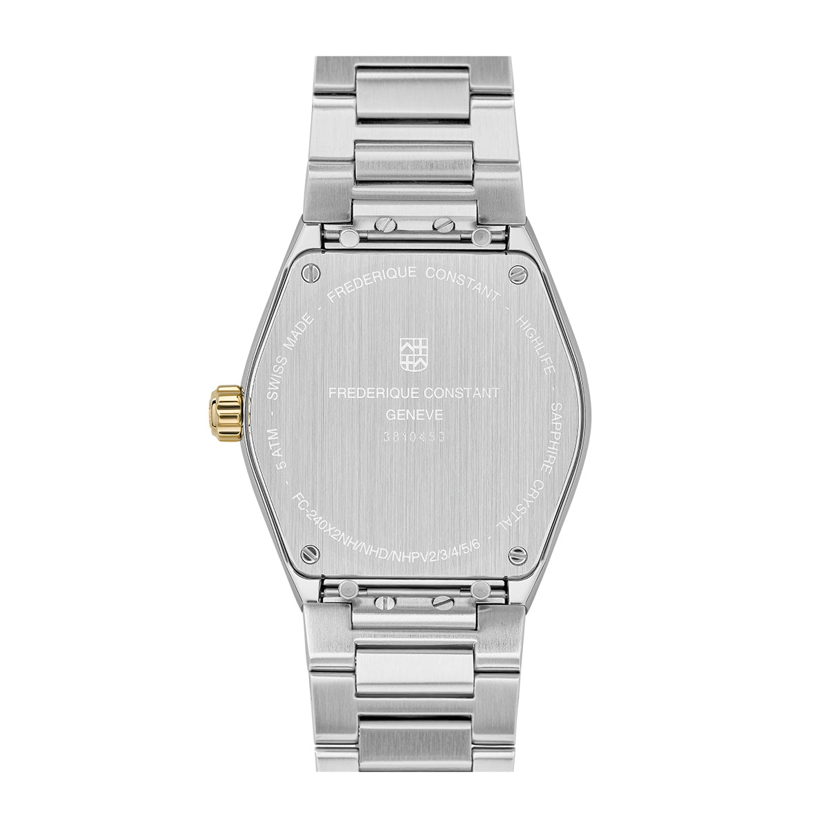 Frederique Constant Ladies' Quartz Two-Tone Stainless Steel Watch with Silver Dial front view
