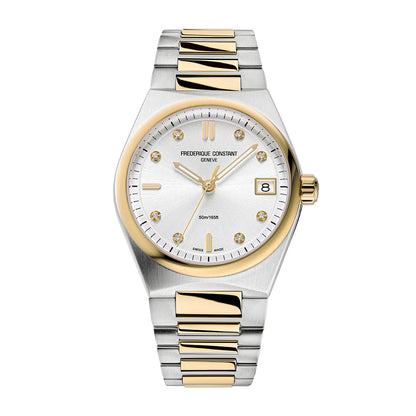 Frederique Constant Ladies' Quartz Two-Tone Stainless Steel Watch with Silver Dial
