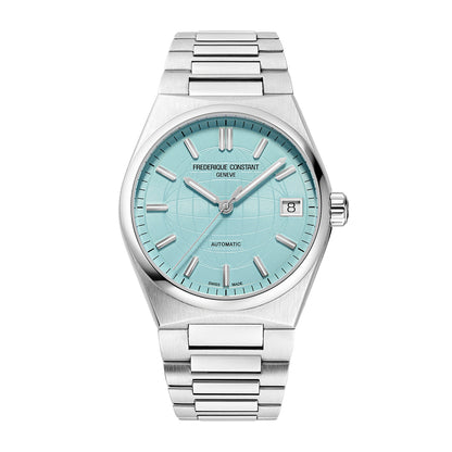 Frederique Constant Ladies' Highlife Automatic Stainless Steel Watch with Blue Globe Pattern Dial