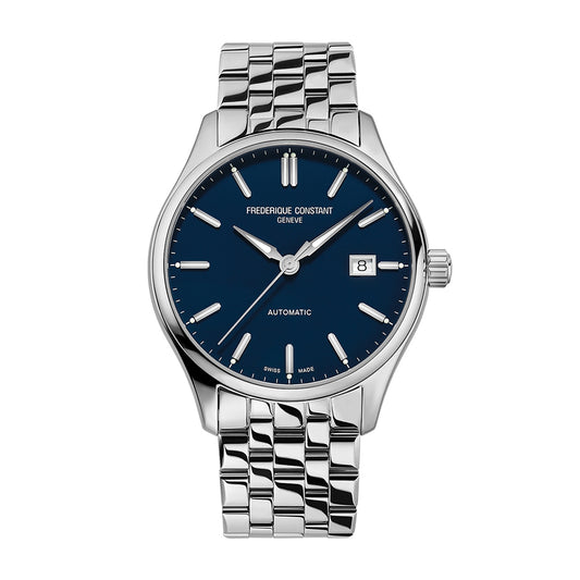 Frederique Constant Men's Index Automatic Stainless Steel Watch with Blue Dial