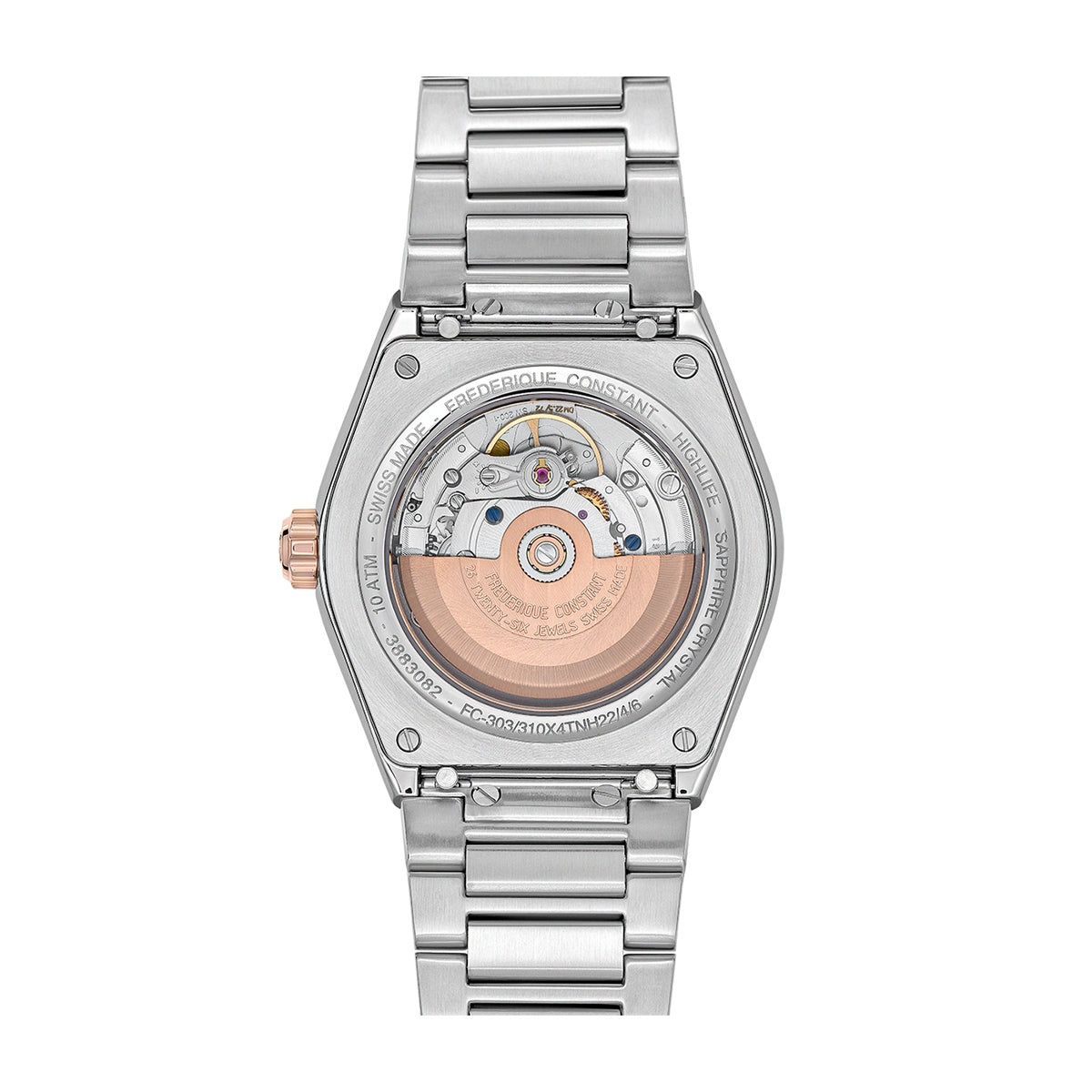 Frederique Constant Men's Highlife Automatic Two-Tone Stainless Steel Watch with Brown Dial front view