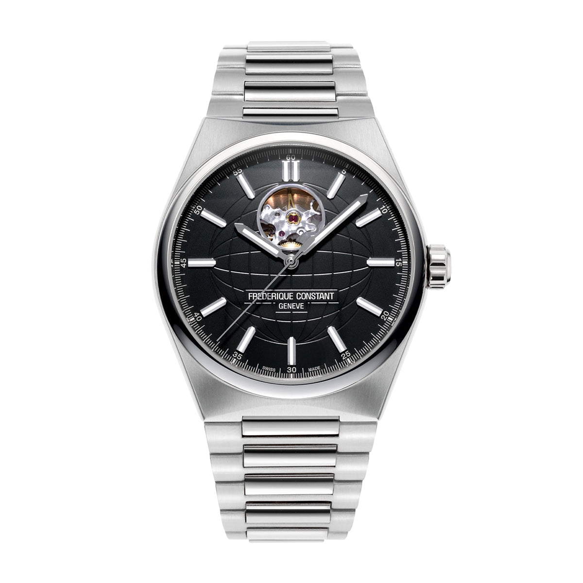 Frederique Constant Men's Highlife Heart Beat Automatic Stainless Steel Watch with Black Dial